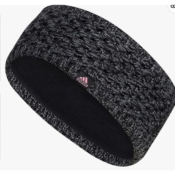 Adidas Women’s Crestline Textured Knit Headband With Soft Fleece Lining Black - Picture 1 of 3